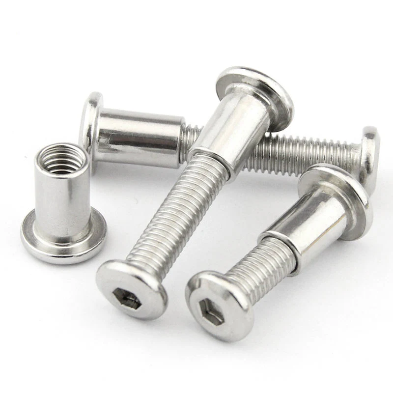 Stainless Steel Large Flat Hex Hexagon Socket Head Joint Sleeve Connector Furniture Insert Rivet Nut